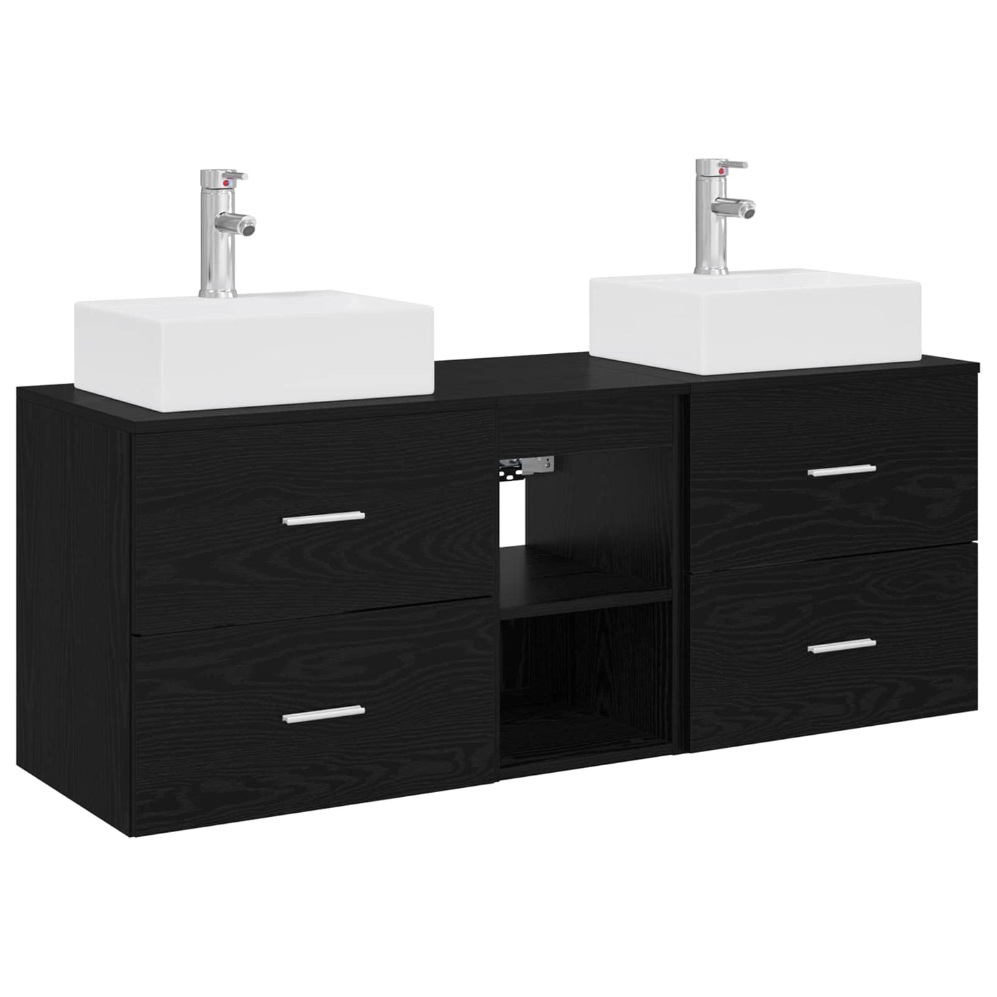 Bathroom Cabinet Set 3 pcs Black 49.5 x 41 x 62.5 cm