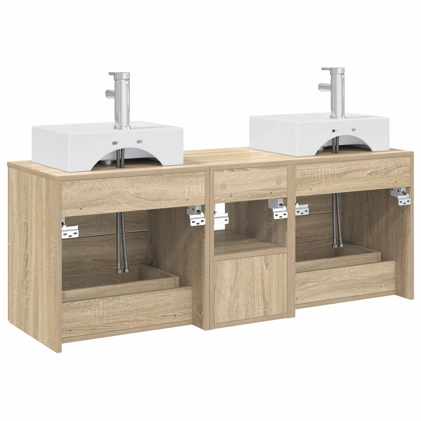 Bathroom Cabinet Set 3 pcs Sonoma Oak 49.5 x 41 x 62.5 cm