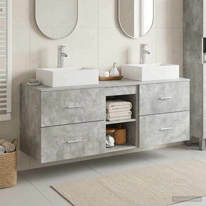 Bathroom Cabinet Set 3 pcs Concrete Grey 49.5 x 41 x 62.5 cm