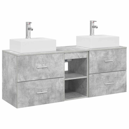 Bathroom Cabinet Set 3 pcs Concrete Grey 49.5 x 41 x 62.5 cm