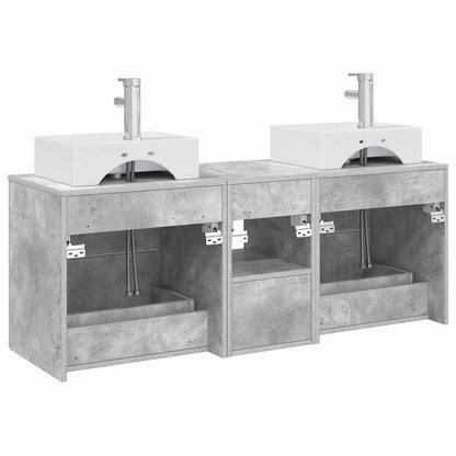 Bathroom Cabinet Set 3 pcs Concrete Grey 49.5 x 41 x 62.5 cm