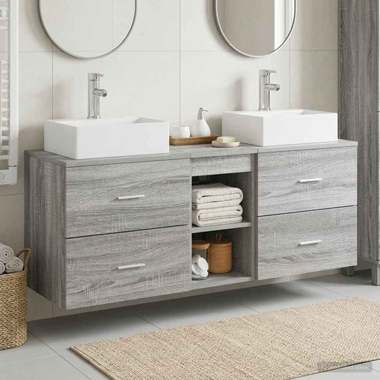 Bathroom Cabinet Set 3 pcs Grey Sonoma 49.5 x 41 x 62.5 cm