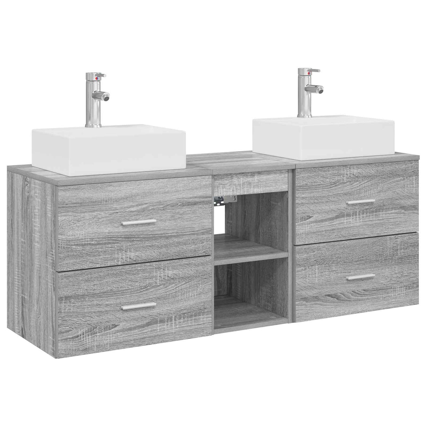 Bathroom Cabinet Set 3 pcs Grey Sonoma 49.5 x 41 x 62.5 cm