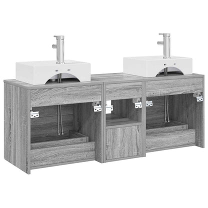 Bathroom Cabinet Set 3 pcs Grey Sonoma 49.5 x 41 x 62.5 cm