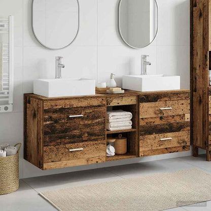 Bathroom Cabinet Set 3 pcs Old Wood 49.5 x 41 x 62.5 cm