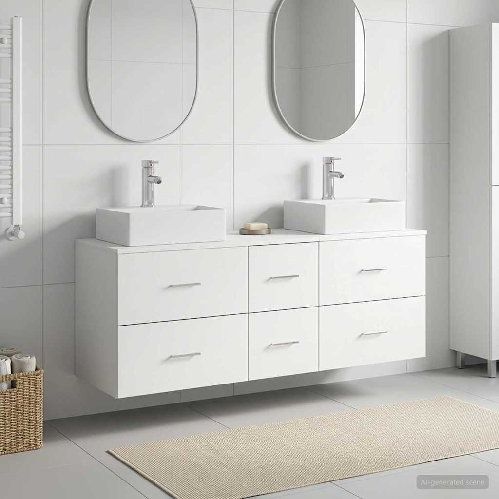 Bathroom Cabinet Set 3 pcs White 49.5 x 41 x 62.5 cm