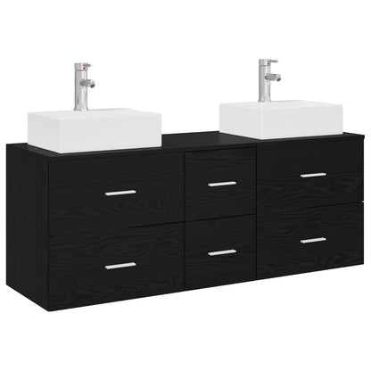 Bathroom Cabinet Set 3 pcs Black 49.5 x 41 x 62.5 cm