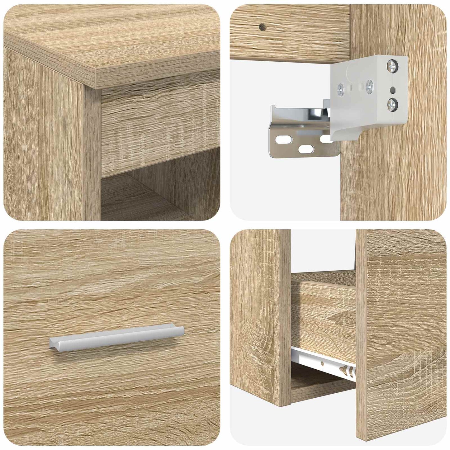 Bathroom Cabinet Set 3 pcs Sonoma Oak 49.5 x 41 x 62.5 cm