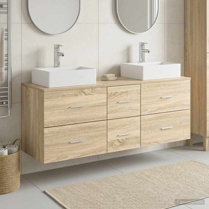 Bathroom Cabinet Set 3 pcs Sonoma Oak 49.5 x 41 x 62.5 cm