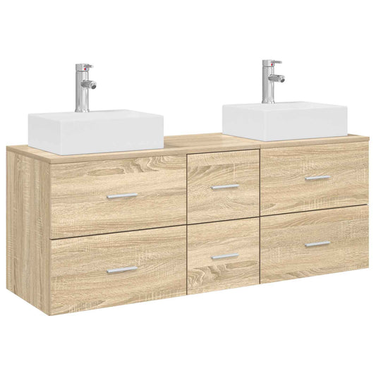 Bathroom Cabinet Set 3 pcs Sonoma Oak 49.5 x 41 x 62.5 cm