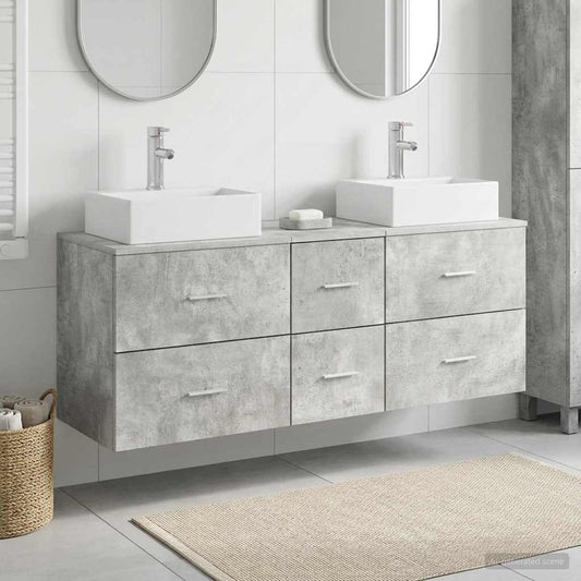 Bathroom Cabinet Set 3 pcs Concrete Grey 49.5 x 41 x 62.5 cm