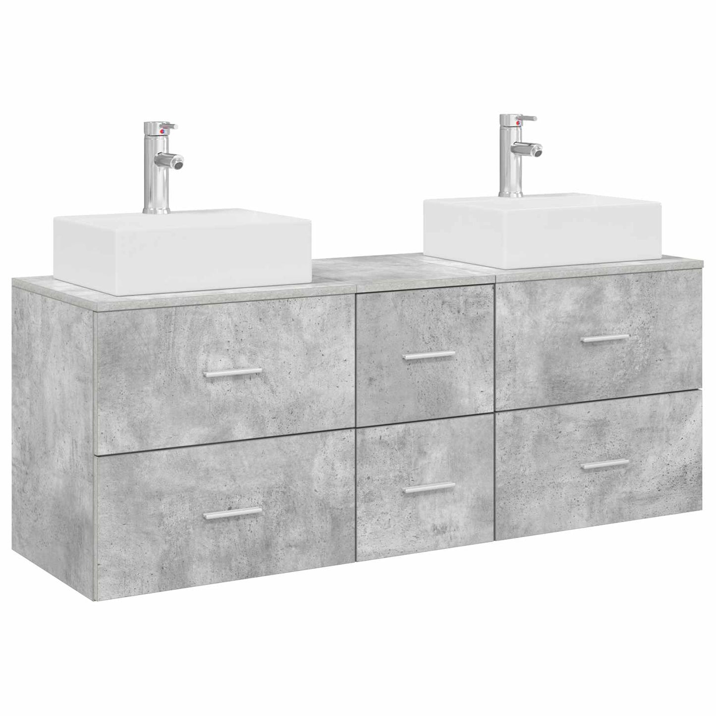 Bathroom Cabinet Set 3 pcs Concrete Grey 49.5 x 41 x 62.5 cm