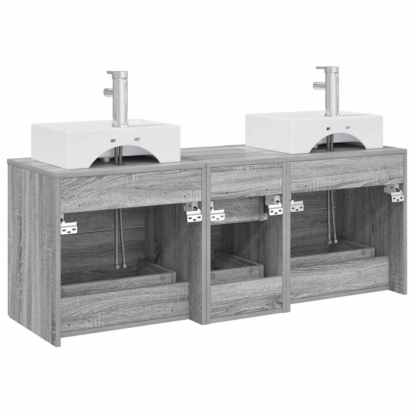 Bathroom Cabinet Set 3 pcs Grey Sonoma 49.5 x 41 x 62.5 cm