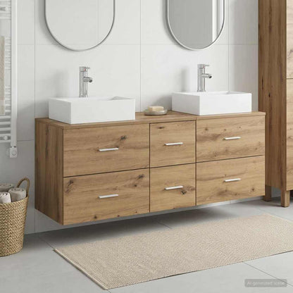 Bathroom Cabinet Set 3 pcs Artisan Oak 49.5 x 41 x 62.5 cm
