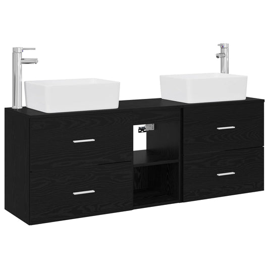 Bathroom Cabinet Set 3 pcs Black 53 x 34.5 x 63 cm