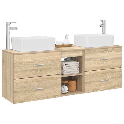Bathroom Cabinet Set 3 pcs Sonoma Oak 53 x 34.5 x 63 cm