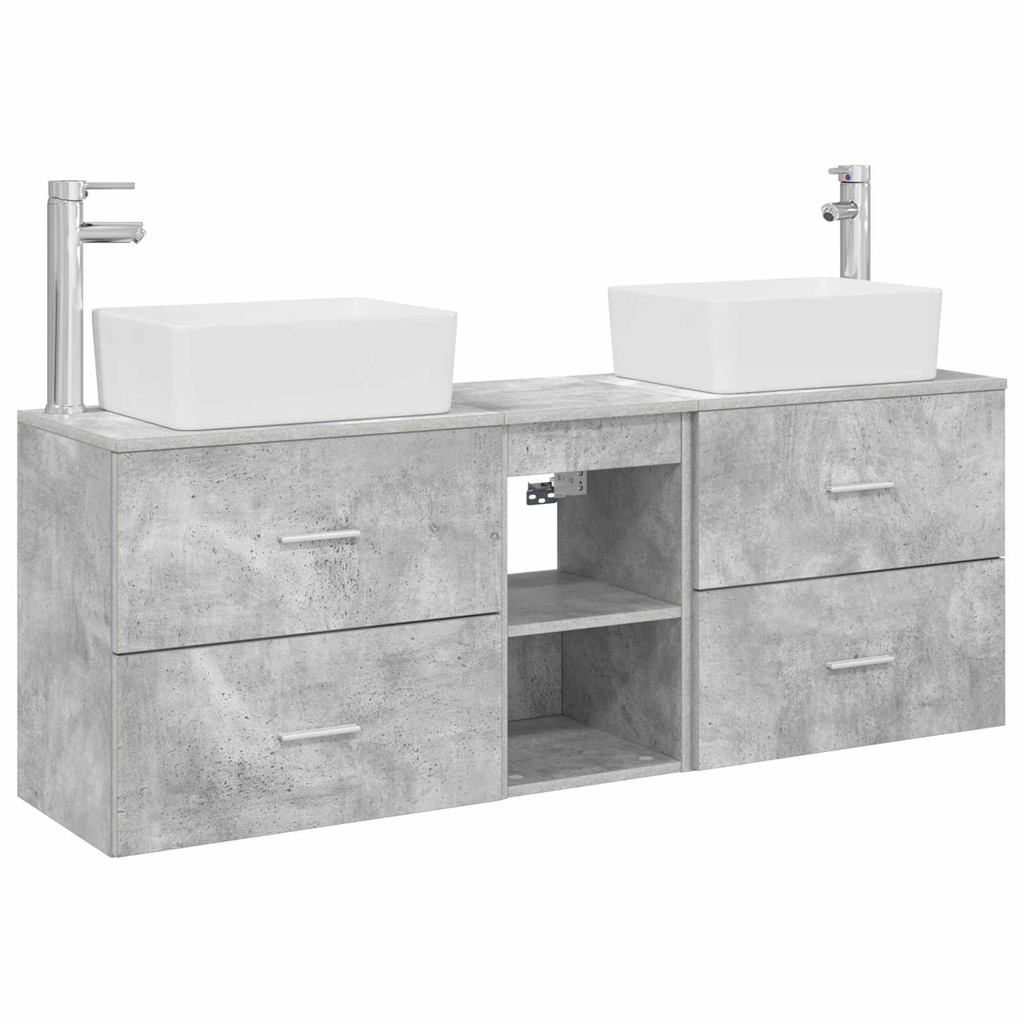 Bathroom Cabinet Set 3 pcs Concrete Grey 53 x 34.5 x 63 cm