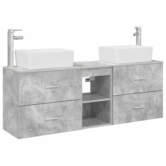 Bathroom Cabinet Set 3 pcs Concrete Grey 53 x 34.5 x 63 cm
