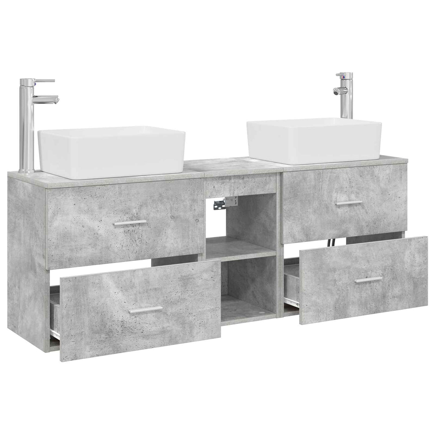 Bathroom Cabinet Set 3 pcs Concrete Grey 53 x 34.5 x 63 cm
