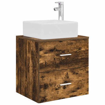 Bathroom Cabinet Set 3 pcs Smoked Oak 53 x 34.5 x 63 cm