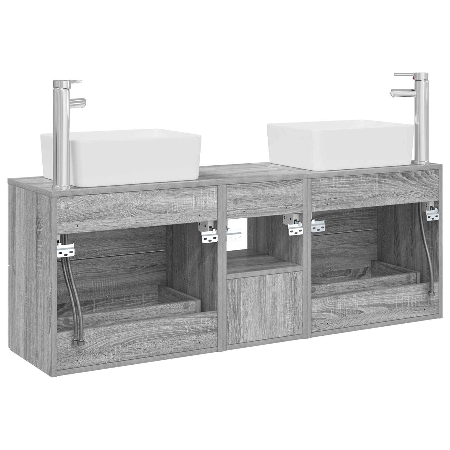 Bathroom Cabinet Set 3 pcs Grey Sonoma 53 x 34.5 x 63 cm