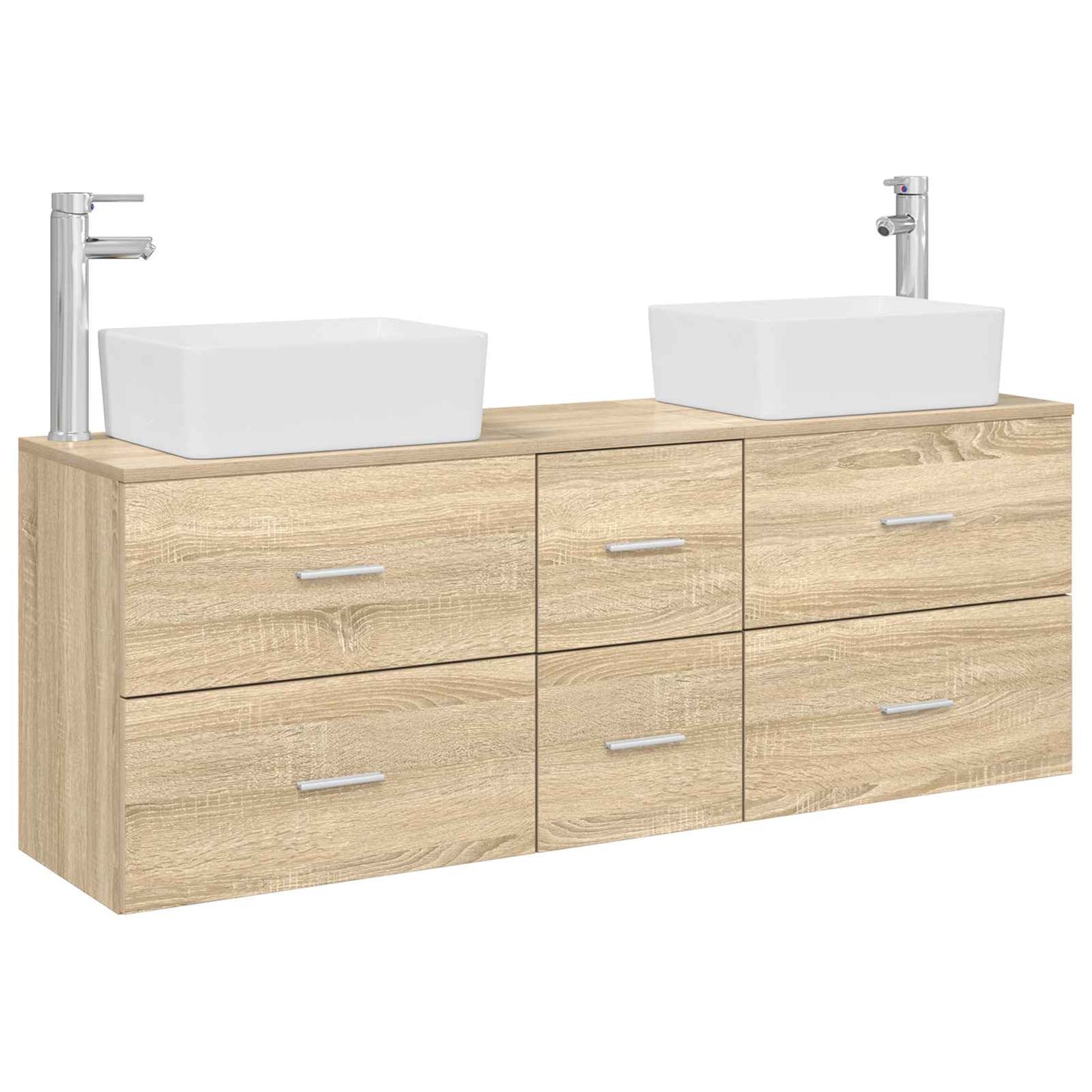 Bathroom Cabinet Set 3 pcs Sonoma Oak 53 x 34.5 x 63 cm
