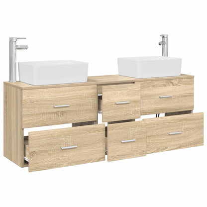 Bathroom Cabinet Set 3 pcs Sonoma Oak 53 x 34.5 x 63 cm