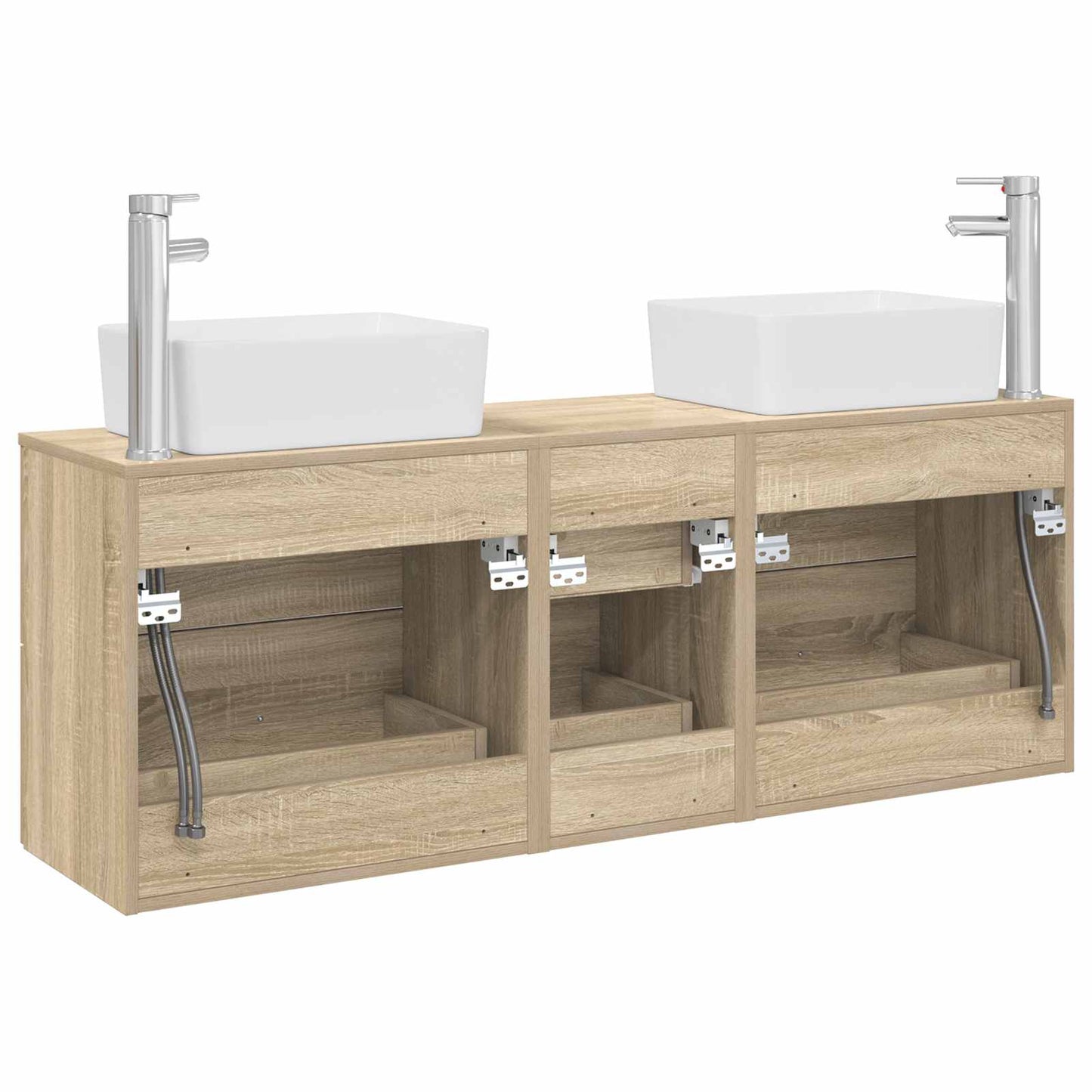 Bathroom Cabinet Set 3 pcs Sonoma Oak 53 x 34.5 x 63 cm