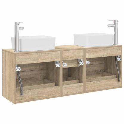 Bathroom Cabinet Set 3 pcs Sonoma Oak 53 x 34.5 x 63 cm