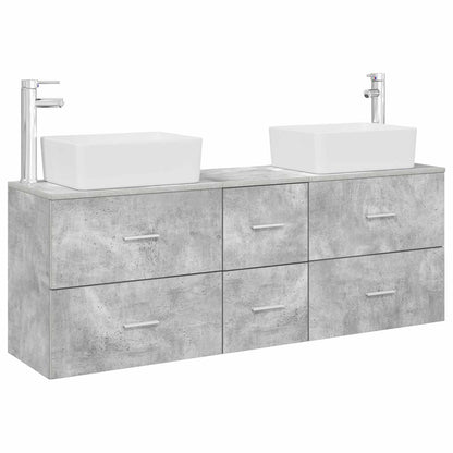 Bathroom Cabinet Set 3 pcs Concrete Grey 53 x 34.5 x 63 cm