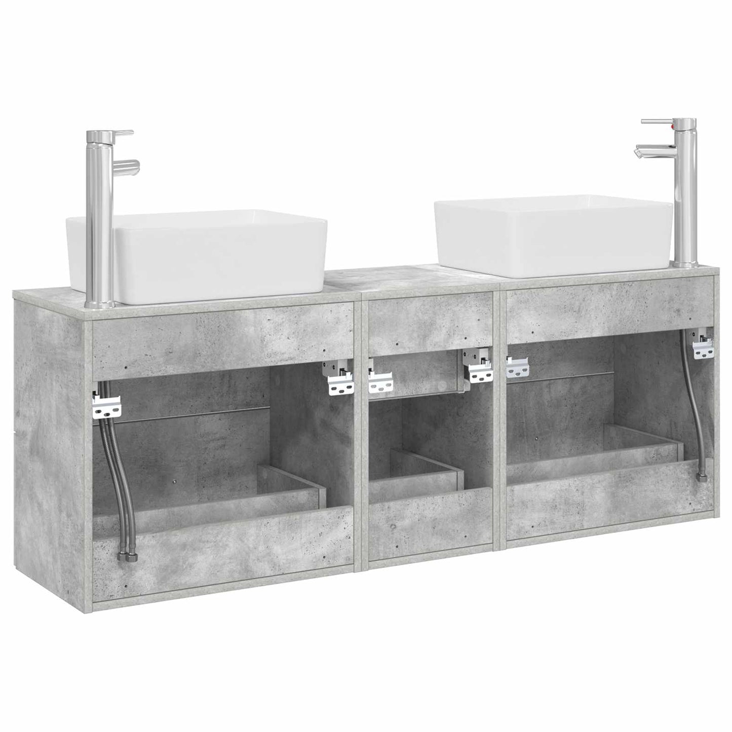 Bathroom Cabinet Set 3 pcs Concrete Grey 53 x 34.5 x 63 cm