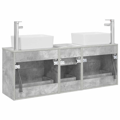 Bathroom Cabinet Set 3 pcs Concrete Grey 53 x 34.5 x 63 cm