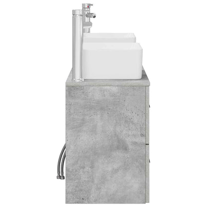 Bathroom Cabinet Set 3 pcs Concrete Grey 53 x 34.5 x 63 cm