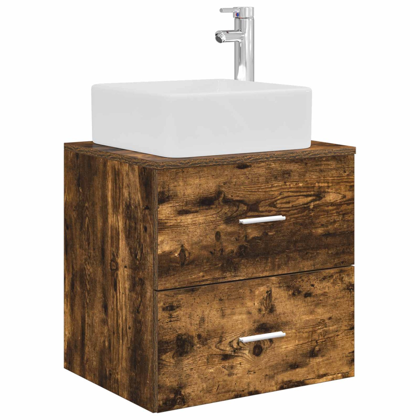 Bathroom Cabinet Set 3 pcs Smoked Oak 53 x 34.5 x 63 cm