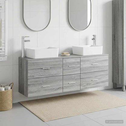Bathroom Cabinet Set 3 pcs Grey Sonoma 53 x 34.5 x 63 cm