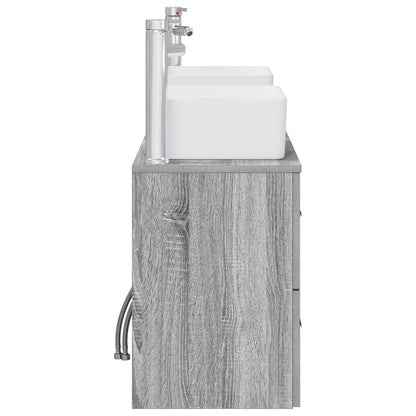 Bathroom Cabinet Set 3 pcs Grey Sonoma 53 x 34.5 x 63 cm