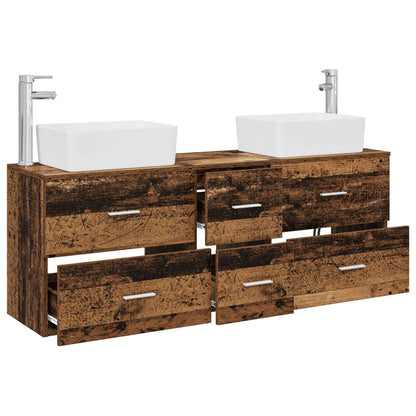 Bathroom Cabinet Set 3 pcs Old Wood 53 x 34.5 x 63 cm