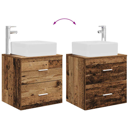 Bathroom Cabinet Set 3 pcs Old Wood 53 x 34.5 x 63 cm