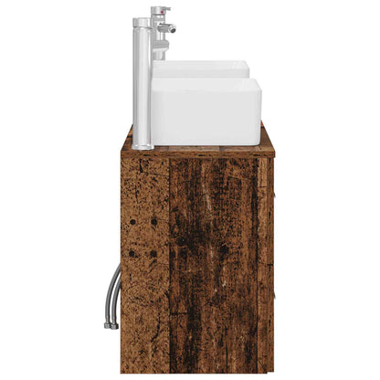 Bathroom Cabinet Set 3 pcs Old Wood 53 x 34.5 x 63 cm