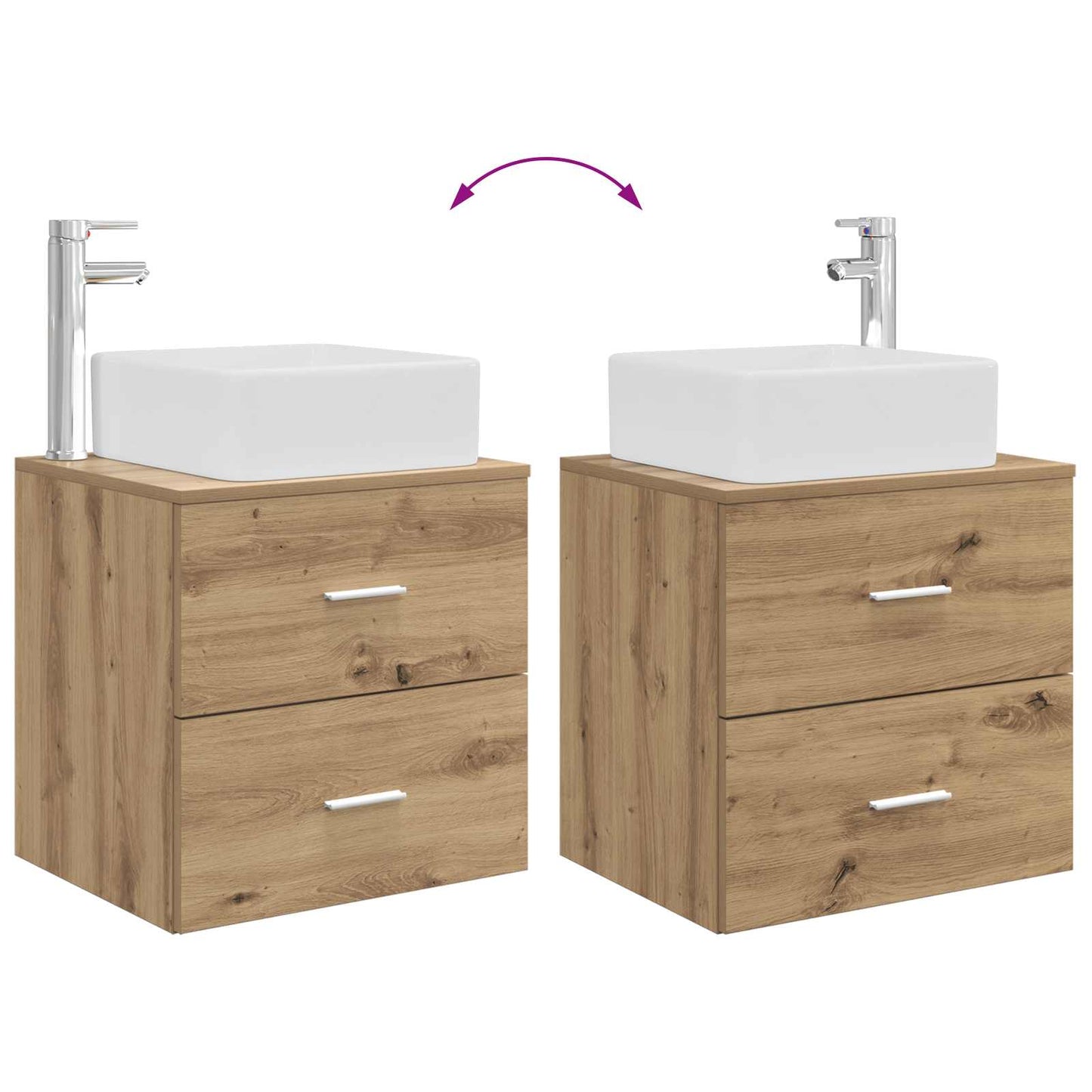 Bathroom Cabinet Set 3 pcs Artisan Oak 53 x 34.5 x 63 cm