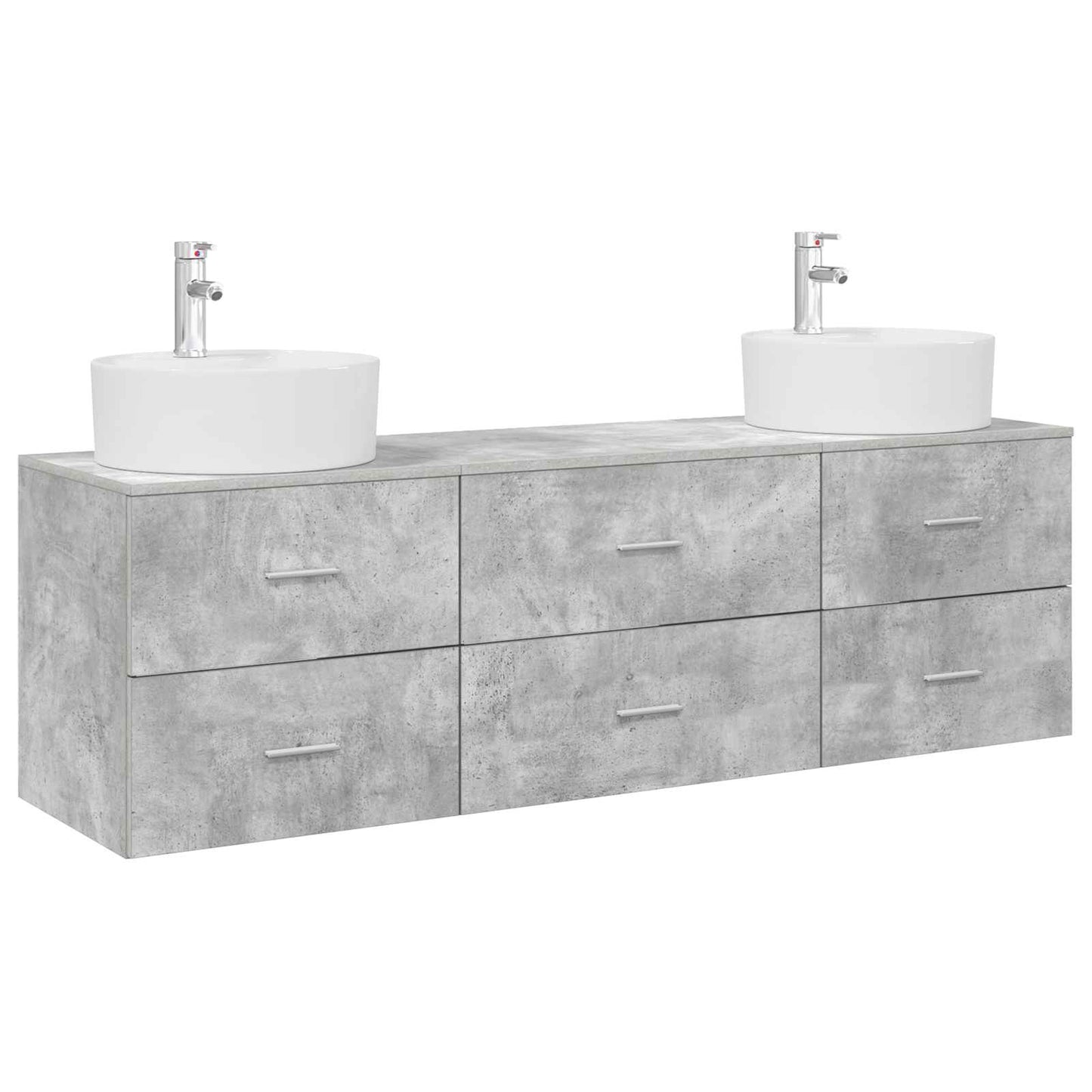 Bathroom Cabinet Set 3 pcs Concrete Grey 62.5 x 44.5 x 50 cm