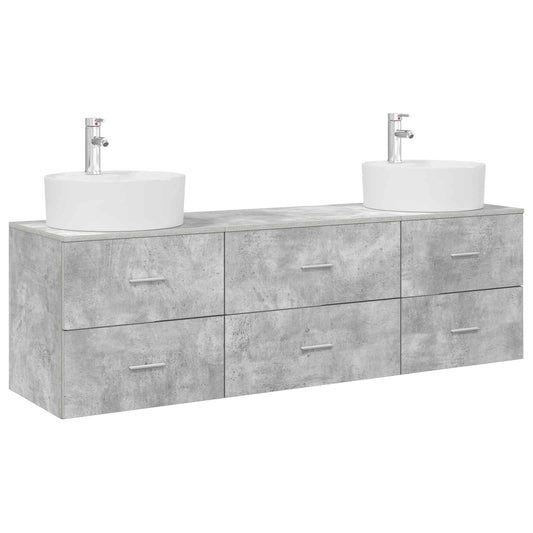 Bathroom Cabinet Set 3 pcs Concrete Grey 62.5 x 44.5 x 50 cm