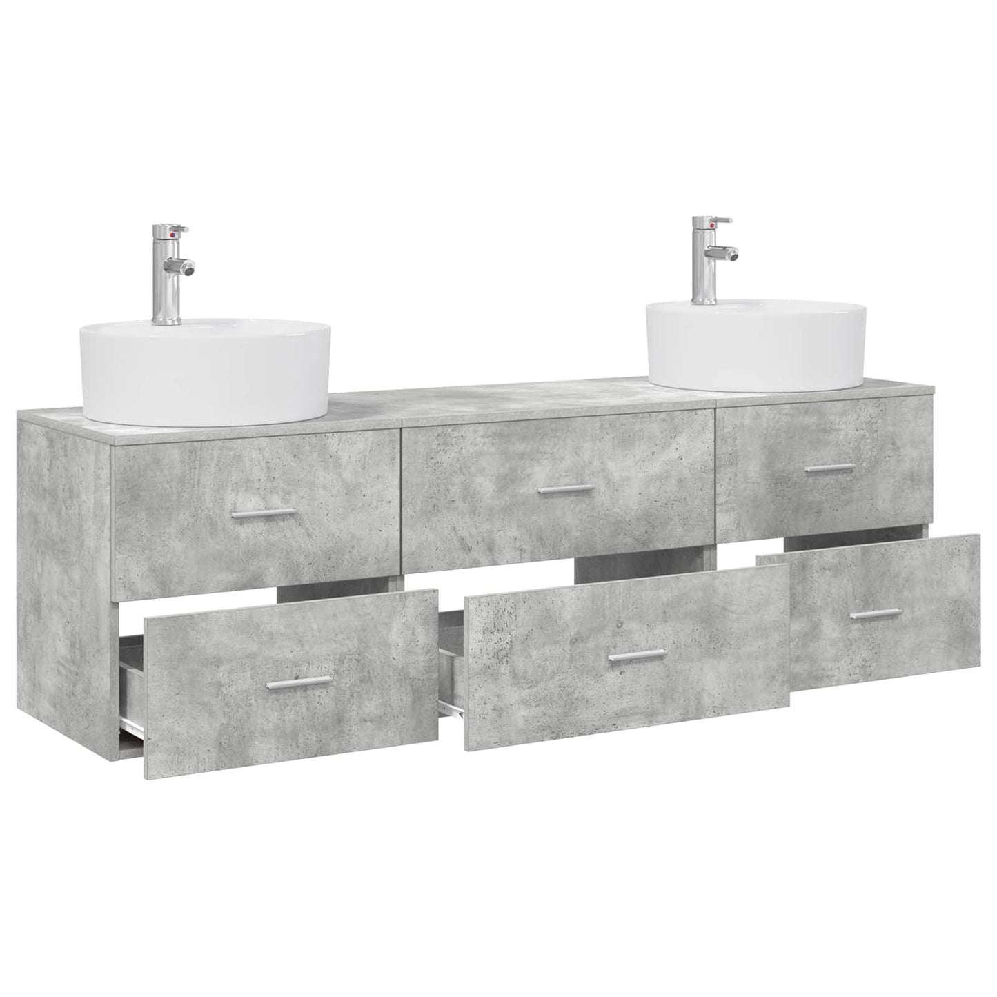 Bathroom Cabinet Set 3 pcs Concrete Grey 62.5 x 44.5 x 50 cm