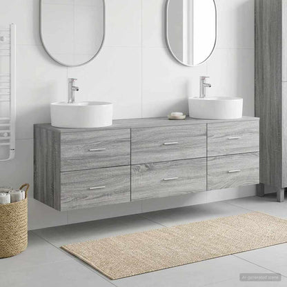 Bathroom Cabinet Set 3 pcs Grey Sonoma 62.5 x 44.5 x 50 cm