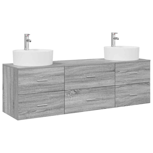 Bathroom Cabinet Set 3 pcs Grey Sonoma 62.5 x 44.5 x 50 cm