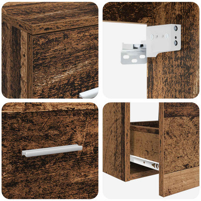 Bathroom Cabinet Set 3 pcs Old Wood 62.5 x 44.5 x 50 cm
