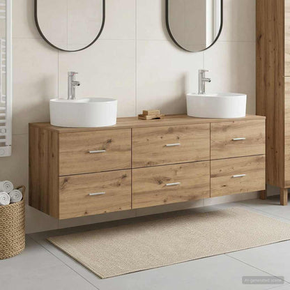 Bathroom Cabinet Set 3 pcs Artisan Oak 62.5 x 44.5 x 50 cm