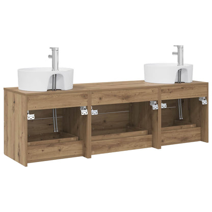 Wall-mounted Bathroom Cabinet Set 3 pcs Artisan Oak