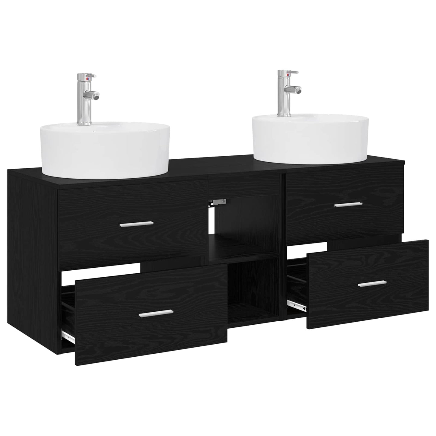 Bathroom Cabinet Set 3 pcs Black 49.5 x 44.5 x 65 cm
