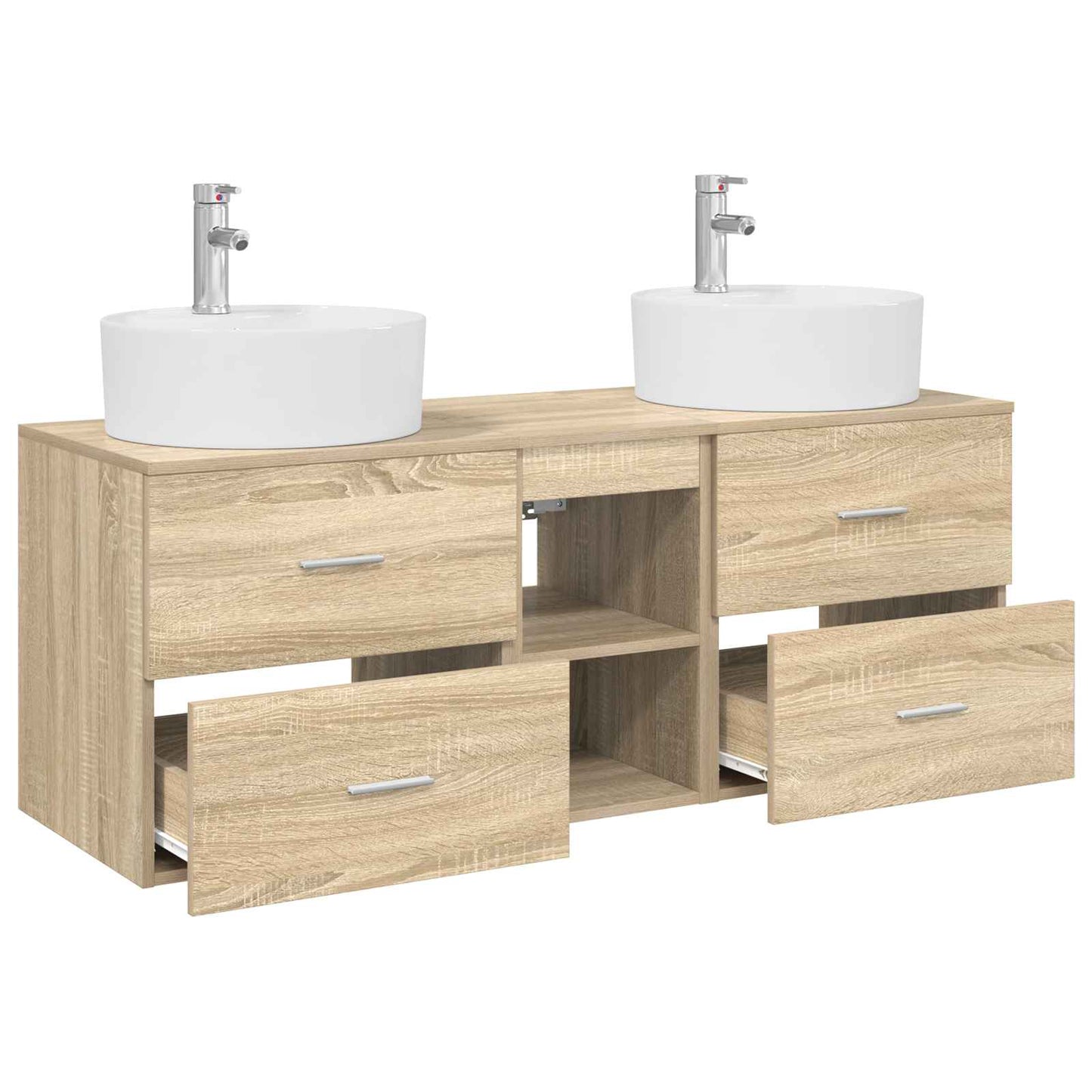 Bathroom Cabinet Set 3 pcs Sonoma Oak 49.5 x 44.5 x 65 cm